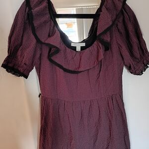 Chelsea & Violet Plum and Black Striped Dress